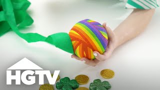 Unwrappable St Patricks Day Surprise Balls  HGTV [upl. by Bradway]