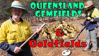 Gemfields at Sapphire and Gold Detecting in Clermont Queensland Caravan travels around Australia [upl. by Baudelaire736]