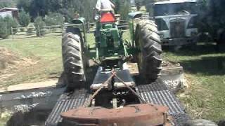 1946 Brockway truck being pulled off with my john deere 3020 [upl. by Hal]