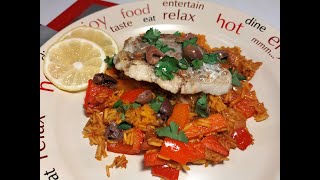 Pollock Fish Fillets with Rice Mediterranean Recipe [upl. by Samira]