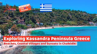 Chalkidiki Greece Kassandra peninsula aerial with narration [upl. by Ayotahc444]