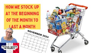 How we stock up at the beginning of the month to last a month frugal prepping stockup [upl. by Kir]