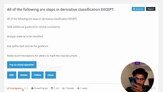 All of the following are steps in derivative classification EXCEPT [upl. by Nessej]