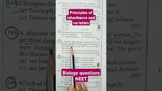 Principles of inheritance and variation biology pyq NEET youtube shortsneetexam [upl. by Bartholemy]