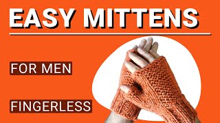 How to knit easy fingerless mittens on circular needles using “Magic Loop” technique Tutorial [upl. by Olwena189]