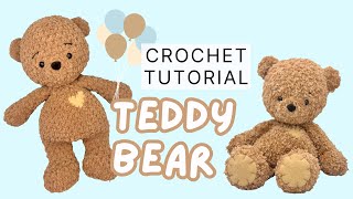 Crochet Teddy Bear Tutorial Valentines Day Beginner friendly Stepby Step tuto Amigurumi Pattern [upl. by Grannia412]