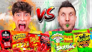 EATING The Worlds Spiciest Vs Sourest Foods [upl. by Inoek972]