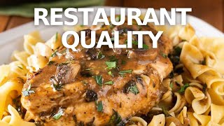 30 Minute Favorite  Easier Chicken Marsala without Cream [upl. by Hgielram]