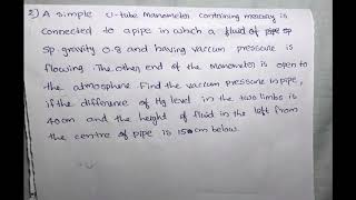 9 Manometer Problem 2Explained in simple stepsmalayalam s3FmME203CE203 Ktu  Module 1 [upl. by Peacock]