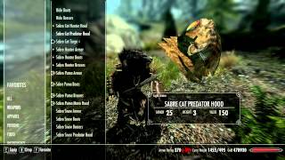 Skyrim Sabre Cat Armor and Weapons [upl. by Varin152]