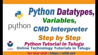 Data types in Python  Python Tutorial for Beginners in telugu step by step Part 3 [upl. by Amlev]