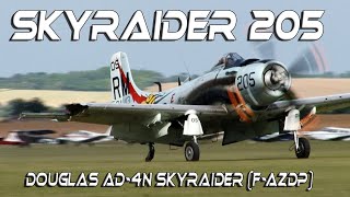 Skyraider 205 Douglas AD4N Skyraider FAZDP 205 Startup Flight and emergency landing 2011 HD [upl. by Reltuc664]