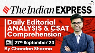 Indian Express Editorial Analysis by Chandan Sharma  27 September 2023  UPSC Current Affairs 2023 [upl. by Durwood]