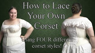 How to Lace Yourself in a Corset  A Historical Sewing Vlog [upl. by Asia549]