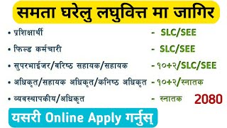 laghubitta vacancy 2080  samata gharelu laghubitta  job vacancy in nepal 2080 [upl. by Beare529]