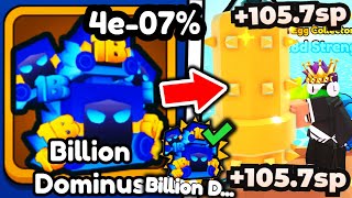 I Got RAREST ADMIN SPAWNED BILLION DOMINUS PET in Roblox Arm Wrestle Simulator [upl. by Enyamrahc]