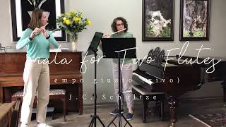 Elizna Horn amp Ronella van Rensburg Sonata for Two Flutes JC Schultze 2ndmovt Tempo giusto vivo [upl. by Ai649]