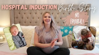 Natural Hospital Induction due to IUGR  No Epidural  Birth Story  Fifth Baby [upl. by Arahc]