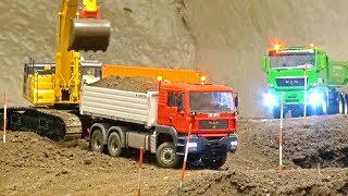 RC CONSTRUCTION ACTION Liebherr MAN MB Arocs Komatsu Rc Truck Action [upl. by Annoynek]