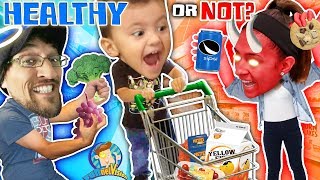 SHAWN GOES GROCERY SHOPPING Healthy or Not Vision FUNnel Fam Vlog [upl. by Ereveniug]