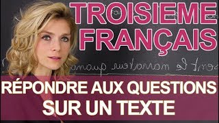 Brevet  répondre à des questions sur un texte  Français  3e  Les Bons Profs [upl. by Gasser170]