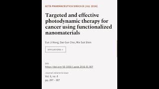 Targeted and effective photodynamic therapy for cancer using functionalized nanomater  RTCLTV [upl. by Bennir21]