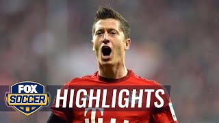 Lewandowskis amazing volley extends Bayern lead vs Wolfsburg  2015–16 Bundesliga Highlights [upl. by Ahsirak164]