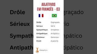 Adjetivos em francês frances francesonline aprenderfrancesonline auladefrancês dicasdefrances [upl. by Trebron399]