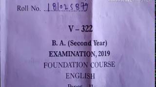 BA second year foundation course English ka paper 2022 [upl. by Ellevart]