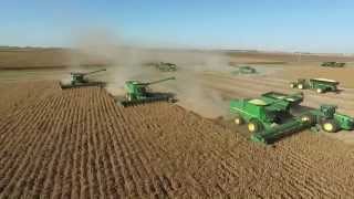 2015 Soybean Harvest in Central IL w John Deere S670 Combines [upl. by Neral]