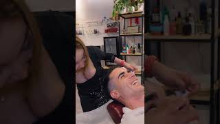 ASMR Haircut Shave and Head Massage by Thai Female Barber shorts [upl. by Rew910]