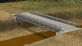 Acrow 700XS® Panel Bridge System Bridge Build Animation [upl. by Casta]