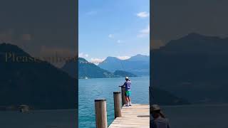 Weggis Switzerland waves beach summer relaxing travel [upl. by Krusche717]