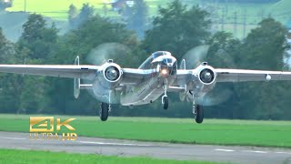 4K North American B25 Mitchell Flying Bulls N6123C departure Mollis AirBase ZigAirMeet 2023 [upl. by Ttirrej]