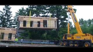 Setting a Modular Home  CRANE lifting a WHOLE HOUSE [upl. by Chaim20]