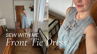 Front Tie Dress Tutorial  Beginner Sewing Project  Syd Tie Dress Sew Along [upl. by Nomde]