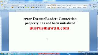 error ExecuteReader Connection property has not been initialized [upl. by Serene]