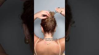 SLOW FRENCH PIN HAIRSTYLE TUTORIAL ON SHORT CURLY HAIR [upl. by Arrej]