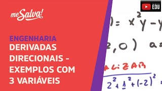 Derivadas Direcionais Exemplo com 3 variáveis  Engenharia  Me Salva [upl. by Durante657]