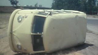 VOLKSWAGEN VW VAN BUS ROLLOVER TESTING VINTAGE [upl. by Ainigriv]