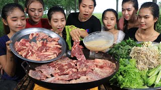 Amazing cooking beef fried with tofu sauce recipe  Cooking and Eating [upl. by Nytsirk195]