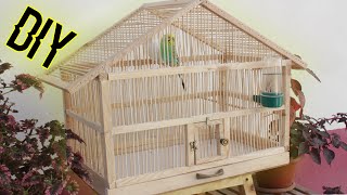 DIY HOMEMADE WOODEN BIRD CAGEBIRD CAGE BUILDING [upl. by Tore]