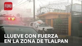 Se registra fuerte lluvia en Tlalpan al sur de CDMX  Las Noticias [upl. by Ayekal]