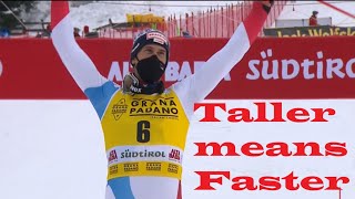 Why Tall Skiers Win Slaloms Ramon Zenhäusern wins Alta Badia [upl. by Einohpets]