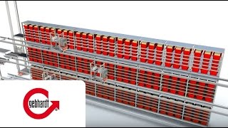 GEBHARDT Shuttle Storebiter 300 AKL ASRS Miniload [upl. by Yesnnyl]