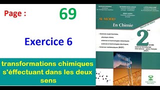 Al moufid en chimie 2bac page 69 Exercice 6 transformations s’effectuant dans les deux sens [upl. by Uball518]