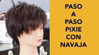 Como Cortar Pixie Con Navaja Paso A Paso [upl. by Akin]