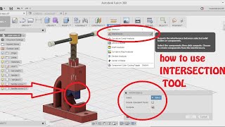 Intersection command  fusion 360 tutorial [upl. by Aruam]