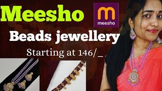 meesho jewellary  meesho beads jewellary haul honest review in telugu  starting at 146 rs [upl. by Ahcila882]