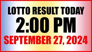 Lotto Result Today 2pm September 27 2024 Swertres Ez2 Pcso [upl. by Nakada]